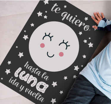 Alfombra vinílica bebé Te amo hasta la luna - TenVinilo