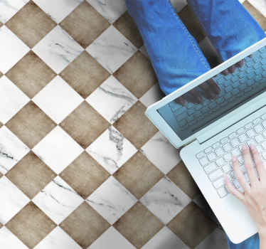 Tapis vinyle marbre et carreaux bruns - TenStickers