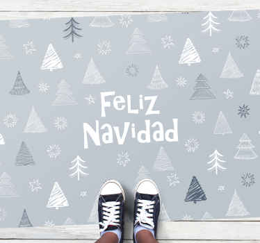 Alfombra vinílica navidad cita gris estilo nórdico - TenVinilo