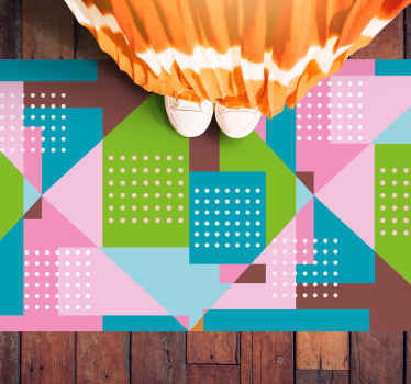 Pastel geometrik desenli oturma odası halısı - TenStickers