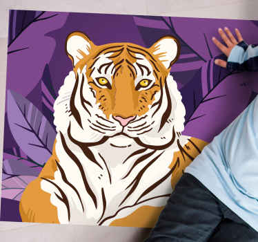 Tiger illustration vinyltæpper med dyr - TenStickers