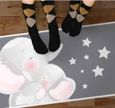 Aflombra vinílica animales Bebé elefante y mamá - TenVinilo