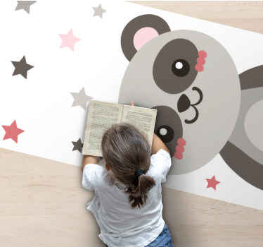 Siva živalska preproga za dojenčke panda - TenStickers
