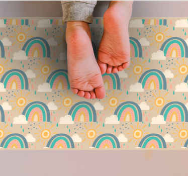 Malý dúhový detský vinylový koberec - Tenstickers