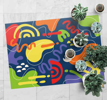 Soyut renkli şekiller geometrik pvc halı - TenStickers