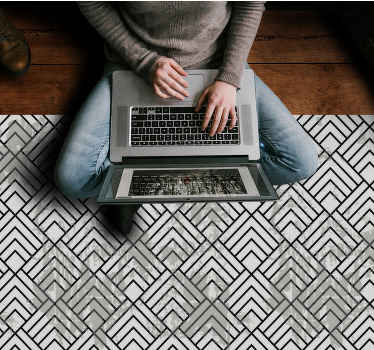 乙烯基地毯几何 几何人字形 - TenStickers