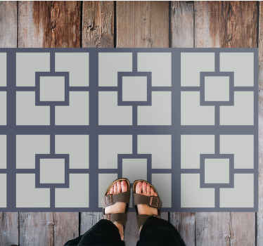 Geometric Square Pattern geometric vinyl rug - TenStickers