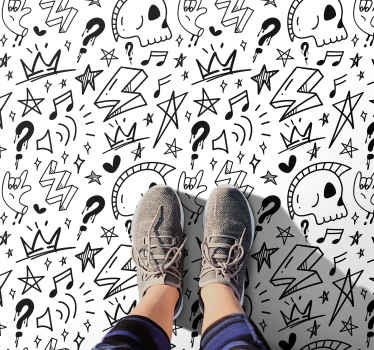 Alfombra vinílica juvenil patrones adolescentes eclécticos - TenVinilo