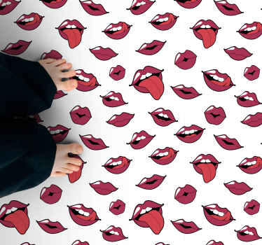 Vinyl Teppich Jugendzimmer Kussmund-Pop-Art - TenStickers