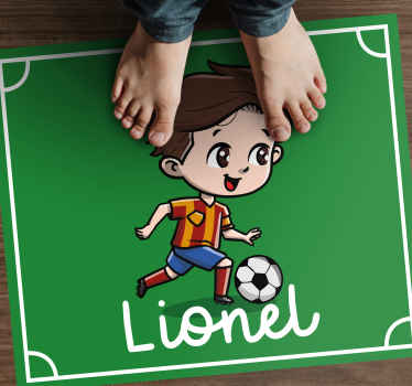 Aanpasbaar voetbal vinyl tapijt met naam - TenStickers