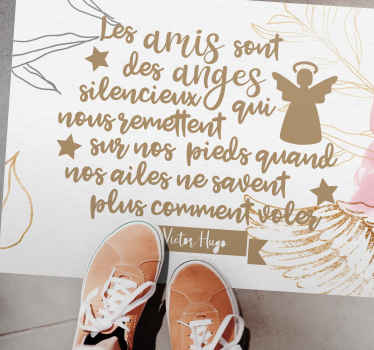 Tapis vinyle citation Citation d'amitié forte victor hugo - TenStickers