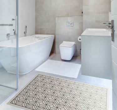 Tapis vinyle salle de bain motif géométrique - TenStickers