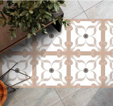 Minimalistic geometric flowers pattern carpet - TenStickers