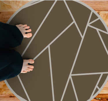 Vinyl Teppich braun geometrisches muster kreis - TenStickers