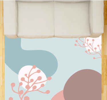 Absztrakt botanikai formák vinil szőnyeg virágok és növények - TenStickers