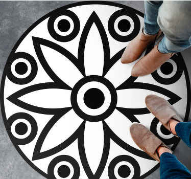 Circular Mandala Design geometric vinyl rug - TenStickers