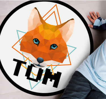 Geometriai róka kör Vinil szőnyeg nevekkel - TenStickers