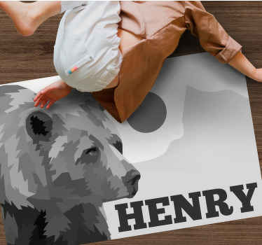 Testreszabható medve Vinil szőnyeg nevekkel - TenStickers