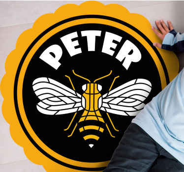 Személyre szabott méh embléma Vinil szőnyeg nevekkel - TenStickers