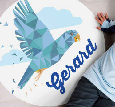 Vinyl Teppich mit Namen individueller geometrischer adler - TenStickers