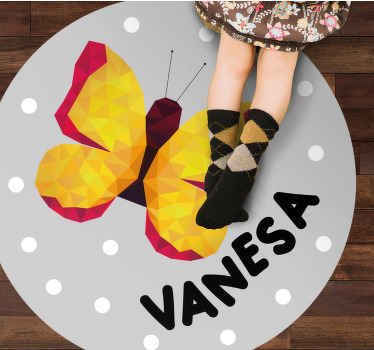 Personalized Butterfly custom vinyl rug - TenStickers