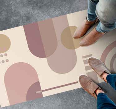 Alfombra vinílica geométrica armonía de formas geométricas - TenVinilo