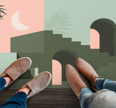 Tapis vinyle minimaliste scène abstraite épurée - TenStickers