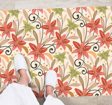 Vinyl Teppich Blumen blumenwirbelmuster - TenStickers