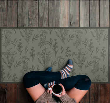 Vinyl Teppich Blumen botanische illustrationen - TenStickers