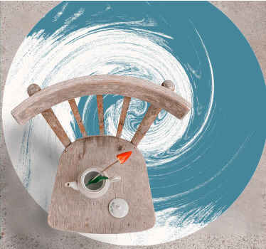 okrúhly vinylový koberec spirálový modrý abstrakt - Tenstickers