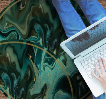 Tapis vinyle motif marbré vert - TenStickers