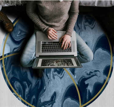 Abstract Marbled Circular Design texture carpet - TenStickers