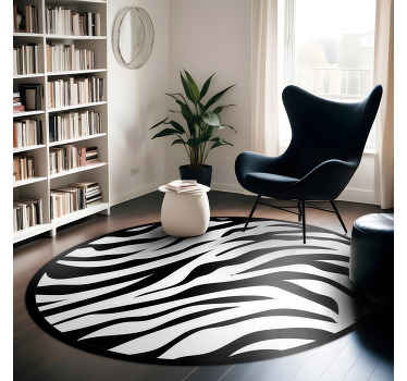 Abstraktný čierny a biely vzor minimálny koberec - Tenstickers