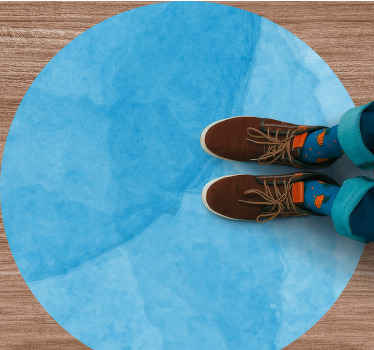 Abstrakt blå rundt design minimalistiske vinyl tæppe - TenStickers