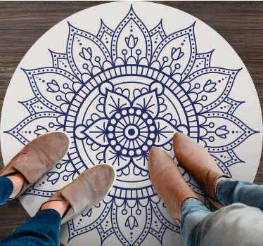 Vinil szőnyeg nappali kör alakú mandala padlódísz - TenStickers