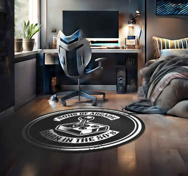 Alfombra vinílica frase nostalgia arcade nacida en los 80 - TenVinilo