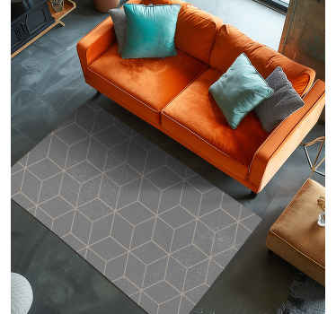 Vinyl Teppich geometrisches graues Sechseckmuster - TenStickers