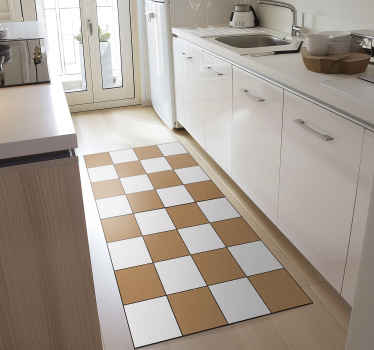 Vinyl Teppich Küche Karo-Muster - TenStickers