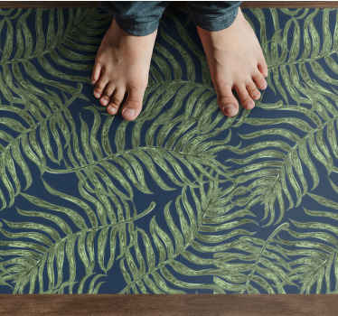 Tapis vinyle plantes motif de feuilles exotiques - TenStickers