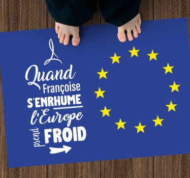 Tapis vinyle personnalisé quand paris attrape froid - TenStickers