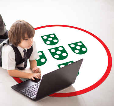 Tapete circular símbolo "quinas" português - TenStickers