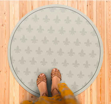 Tapis vinyle salon Fleur de lys - TenStickers