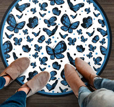 Vinyl vloerkleed blauwe vlinder - TenStickers