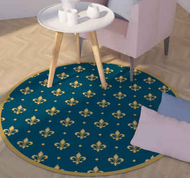 Tapis vinyle salon Fleurs Antique Baroque - TenStickers