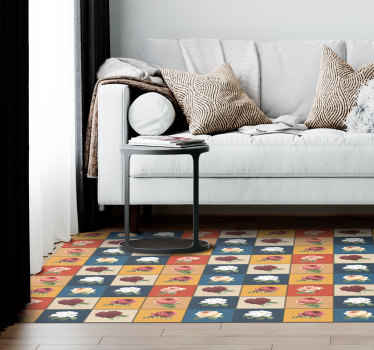Tapis vinyle salon Roses vintages French design - TenStickers