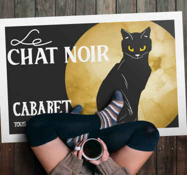 Tapis vinyle rétro le chat noir - TenStickers
