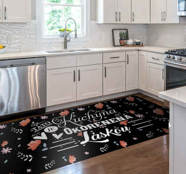 Vinylový koberec kuchyňa okorenená láskou - Tenstickers