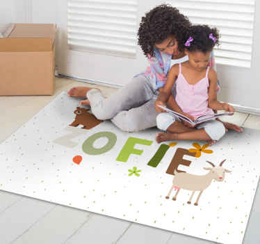Vinylový koberec zvieratká a meno - Tenstickers