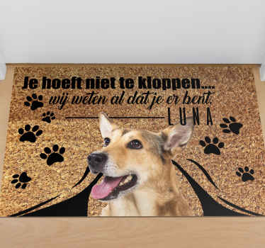Gepersonaliseerde hondennaam deurmat - TenStickers