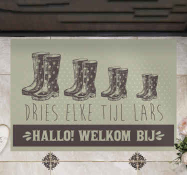 Vinyl vloerkleed welkom familienaam - TenStickers